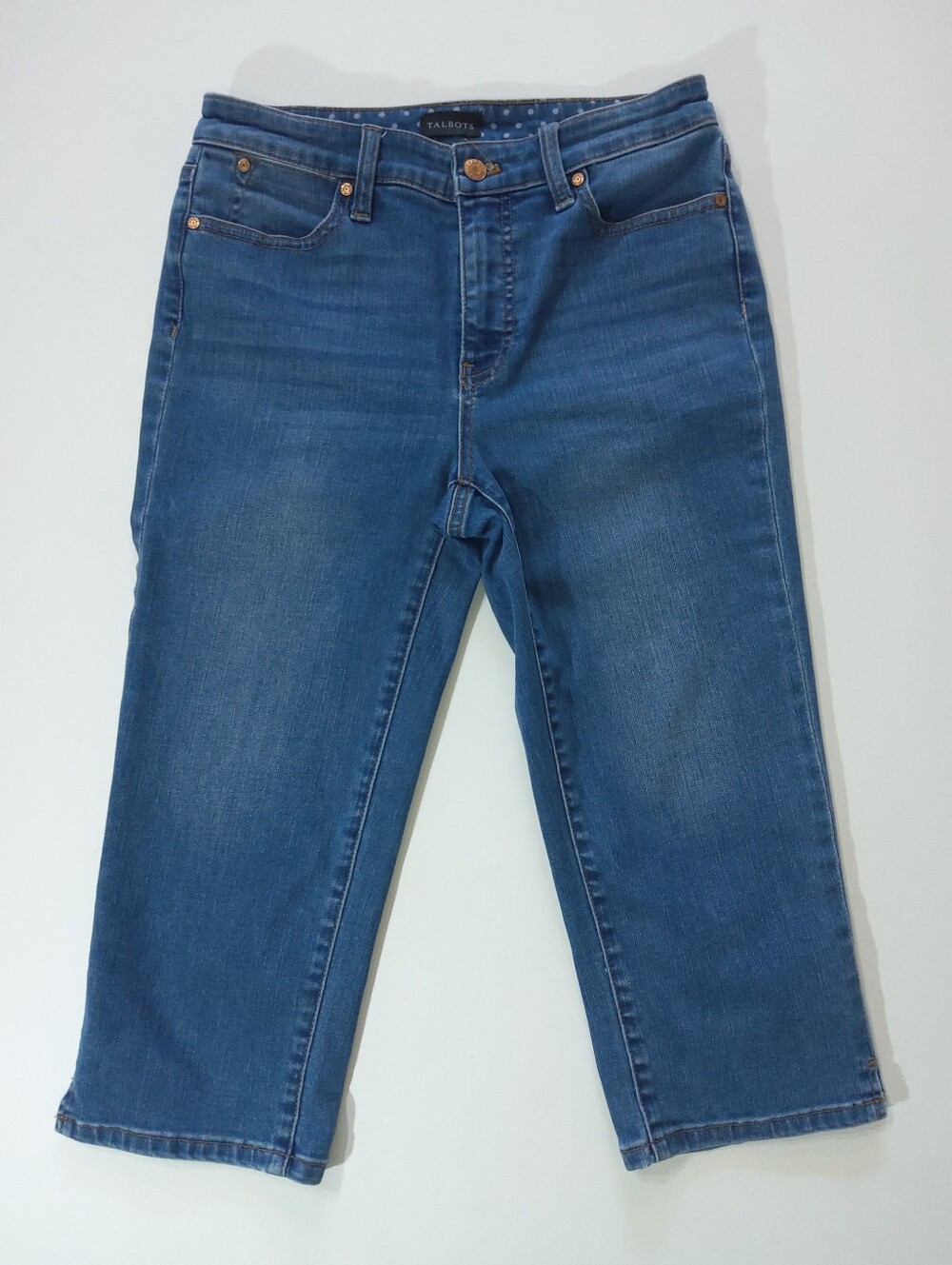 Talbots Pedal Pusher Capri Jeans Womens Size 2 Medium‎ Wash Coastal Denim